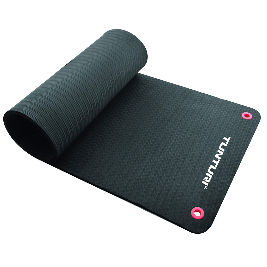 Gimnastikos kilimėlis Tunturi Fitnessmat Pro 140x60x1,5 cm, juodas kaina ir informacija | Kilimėliai sportui | pigu.lt