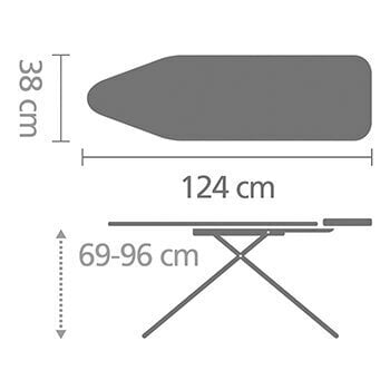 Brabantia lyginimo lenta B, 124x38 cm, mėlyna цена и информация | Lyginimo lentos | pigu.lt