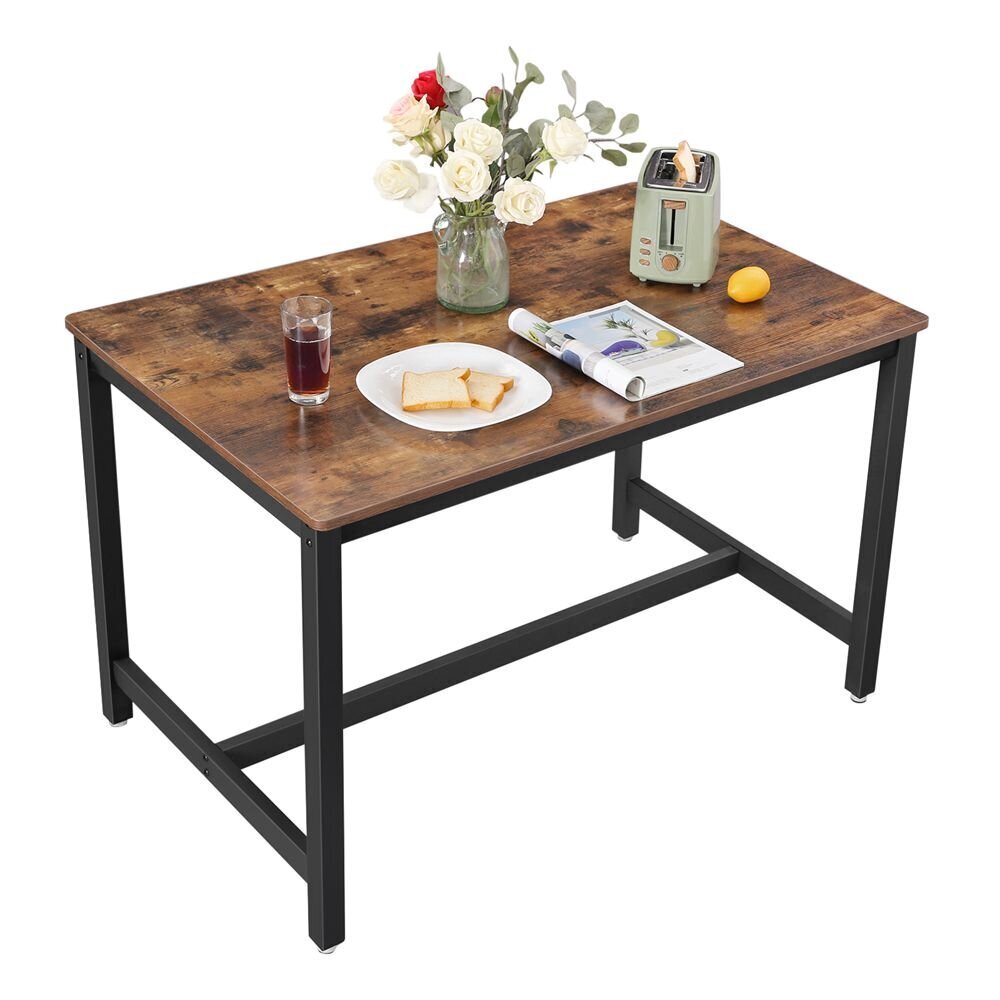 Valgomojo stalas Songmics 120x75 cm, rudas/juodas kaina ir informacija | Virtuvės ir valgomojo stalai, staliukai | pigu.lt