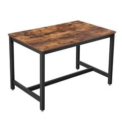 Обеденный стол Songmics 120x75 см, коричневый/черный цена и информация | Кухонные и обеденные столы | pigu.lt