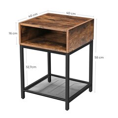 Кофейный столик Songmics 58 см, коричневый/черный цена и информация | Журнальные столики | pigu.lt