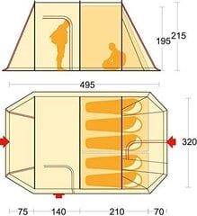 Палатка Ferrino Chanty 5 Deluxe, белая цена и информация | Палатки | pigu.lt