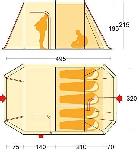 Palapinė Ferrino Chanty 5 Deluxe, balta kaina ir informacija | Palapinės | pigu.lt