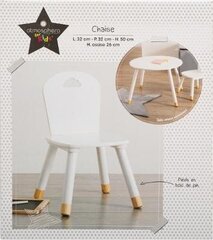 Детский белый стульчик цена и информация | Детские столы и стулья | pigu.lt