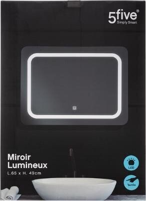 LED veidrodis. 65x49 cm kaina ir informacija | Vonios kambario aksesuarai | pigu.lt
