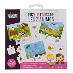 Dėlionių rinkinys Gyvūnai lagaminėlyje, 4 vnt. kaina ir informacija | Dėlionės (puzzle) | pigu.lt