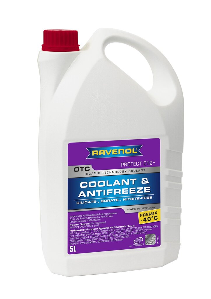 Aušinimo skystis Ravenol OTC Protect C12+ Premix -40°C, 5 L kaina ir informacija | Langų ir aušinimo skysčiai | pigu.lt