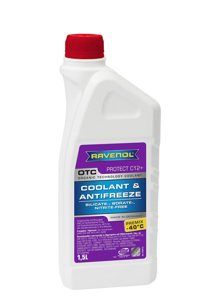 Aušinimo skystis Ravenol OTC - Protect C12+ Premix -40°C, 1.5 L kaina ir informacija | Langų ir aušinimo skysčiai | pigu.lt