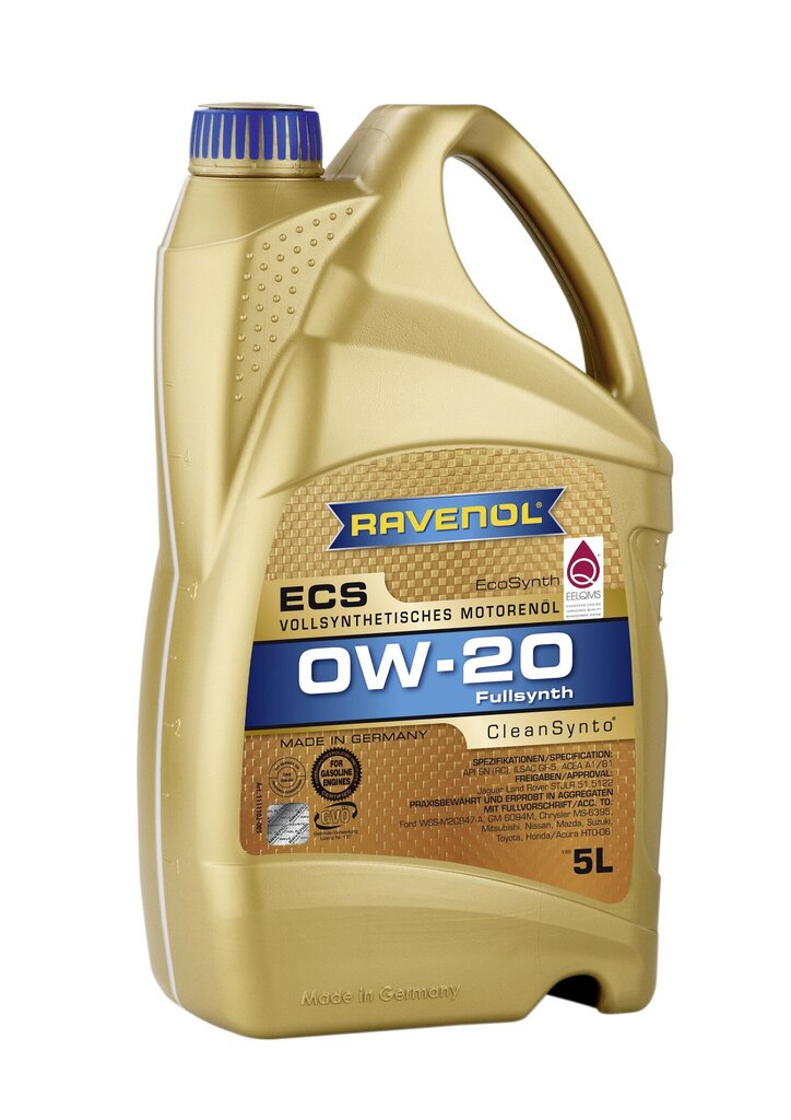 Variklinė alyva Ravenol ECS 0W20, 5L kaina ir informacija | Variklinės alyvos | pigu.lt