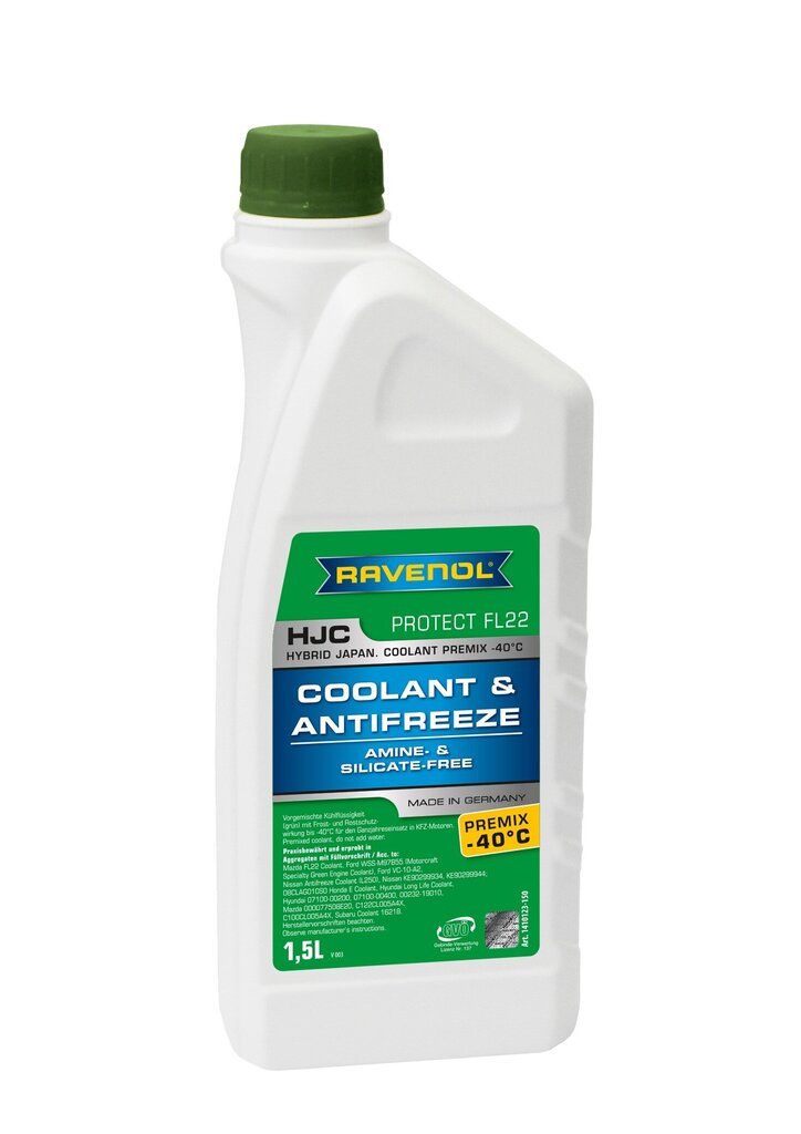 Aušinimo skystis Ravenol HJC Protect FL22 Premix -40°C, 1.5 L kaina ir informacija | Langų ir aušinimo skysčiai | pigu.lt