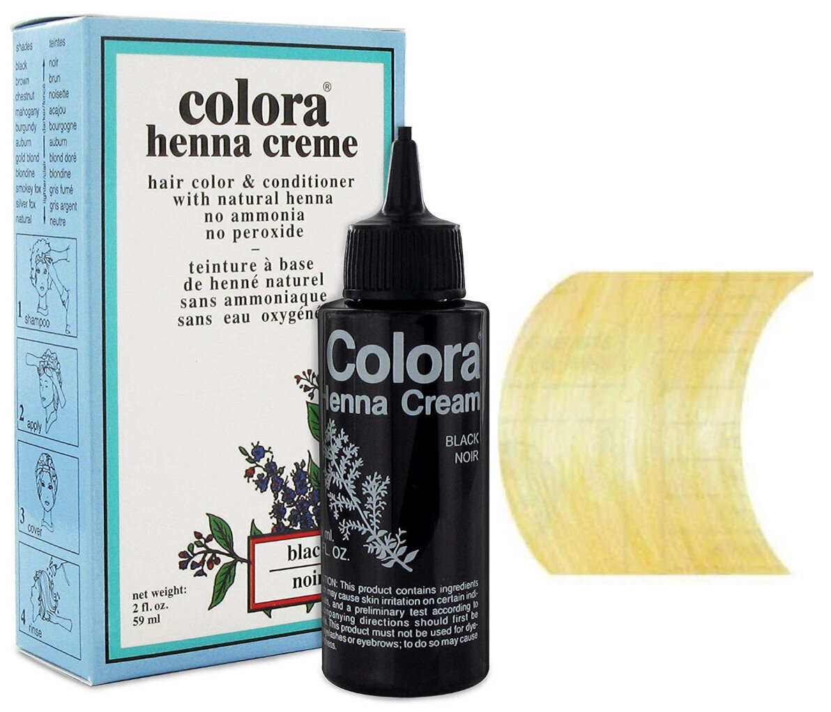 Kreminiai dažai chnos pagrindu Colora Henna Creme Blond, 59 ml kaina ir informacija | Plaukų dažai | pigu.lt