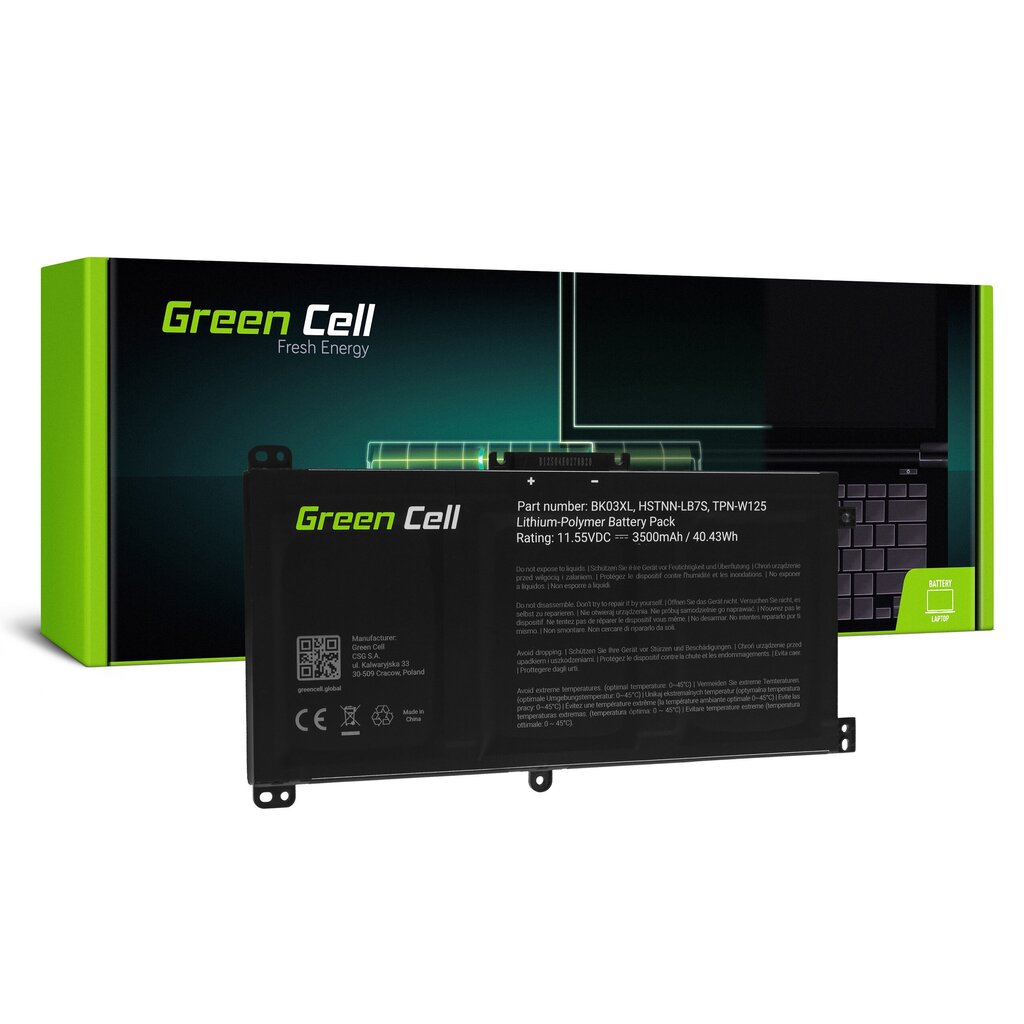 Akumuliatorius nešiojamam kompiuteriui Green Cell HP167 kaina ir informacija | Akumuliatoriai nešiojamiems kompiuteriams | pigu.lt
