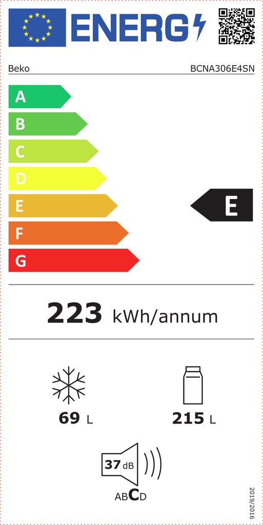 Beko BCNA306E4SN kaina ir informacija | Šaldytuvai | pigu.lt