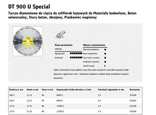 Pjovimo diskas Klingspor DT900U kaina ir informacija | Mechaniniai įrankiai | pigu.lt