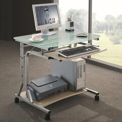 Офисный компьютерный стол Techly, с полкой для клавиатуры, колесиками. цена и информация | Компьютерные, письменные столы | pigu.lt