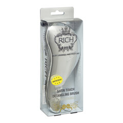 Антистатическая щетка для волос RICH Satin Touch Detangling Brush Silver Sparkle цена и информация | Расчески, щетки для волос, ножницы | pigu.lt