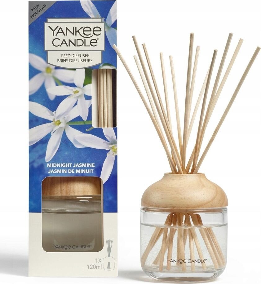 Yankee Candle namų kvapas su lazdelėmis Midnight Jasmine, 120 ml kaina ir informacija | Namų kvapai | pigu.lt