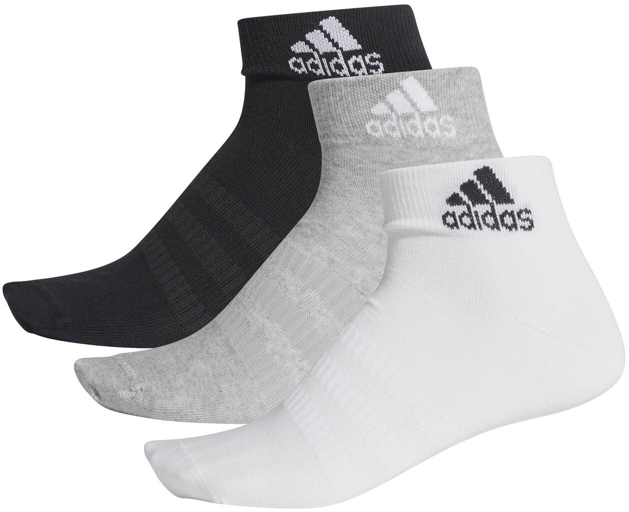 Kojinės Adidas Light Ank 3Pp Black Grey White kaina ir informacija | Vyriškos kojinės | pigu.lt