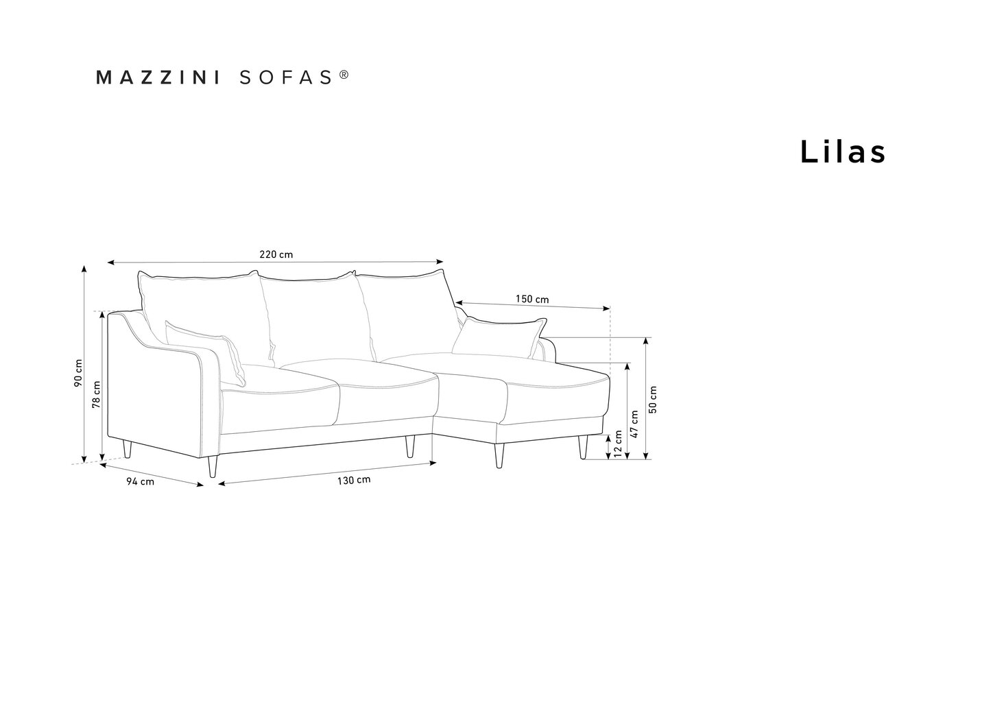 Universalus minkštas kampas Mazzini Sofas Lilas, smėlio spalvos kaina ir informacija | Minkšti kampai | pigu.lt