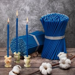 Bažnytinės žvakės Diveevo „Mėlynos“ 16cm, 50vnt kaina ir informacija | Bažnytinės žvakės, žvakidės | pigu.lt