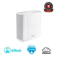 Asus Router ZenWifi AC (CT8) 1 Pack 802.11ac, 10/100/1000 Mbit/s, Ethernet LAN (RJ-45) ports 3, Mesh Support No, MU-MiMO Yes, Antenna type Internal, 1, White цена и информация | Маршрутизаторы (роутеры) | pigu.lt