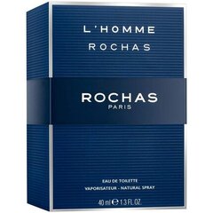 Туалетная вода Rochas для мужчин L’Homme EDT 40 мл цена и информация | Мужские духи | pigu.lt