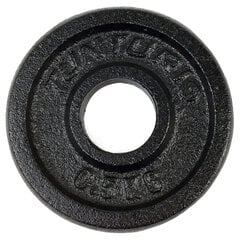 Diskiniai svoriai Tunturi Black, 30 mm kaina ir informacija | Svoriai, svarmenys, grifai | pigu.lt