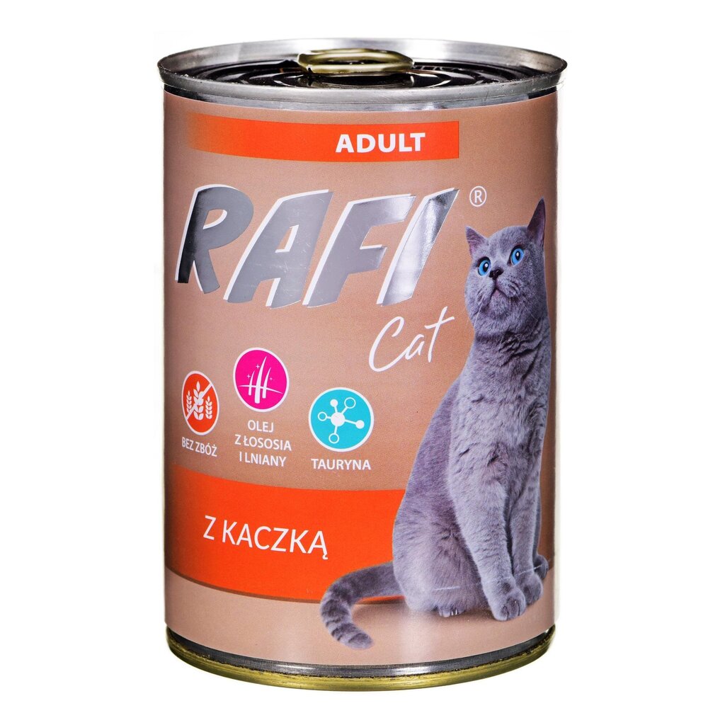 Rafi Cat konservai suaugusioms katėms su antiena, 400g kaina ir informacija | Konservai katėms | pigu.lt