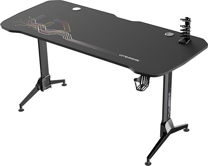 Žaidimų stalas Ultradesk Grand Black, juodas/įvairių spalvų цена и информация | Kompiuteriniai, rašomieji stalai | pigu.lt