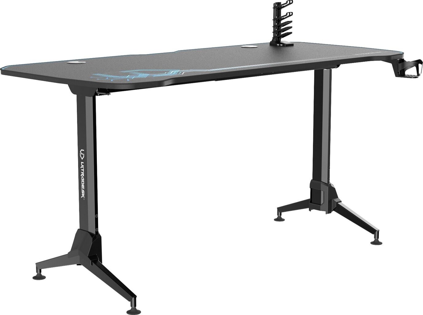 Žaidimų stalas Ultradesk Grand Blue, juodas/mėlynas kaina ir informacija | Kompiuteriniai, rašomieji stalai | pigu.lt