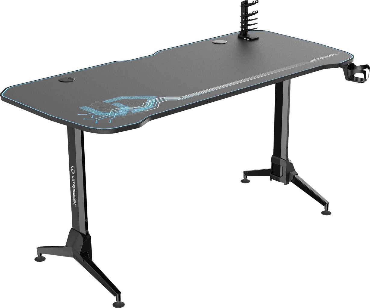 Žaidimų stalas Ultradesk Grand Blue, juodas/mėlynas цена и информация | Kompiuteriniai, rašomieji stalai | pigu.lt