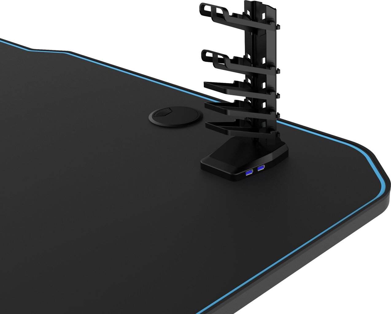 Žaidimų stalas Ultradesk Grand Blue, juodas/mėlynas цена и информация | Kompiuteriniai, rašomieji stalai | pigu.lt