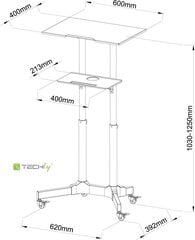 Универсальный стол для презентаций Techly, с колесиками, черный цена и информация | Охлаждающие подставки и другие принадлежности | pigu.lt