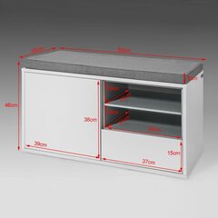 Шкафчик для обуви SoBuy FSR37-W, белый/серый цена и информация | Полки для обуви, банкетки | pigu.lt