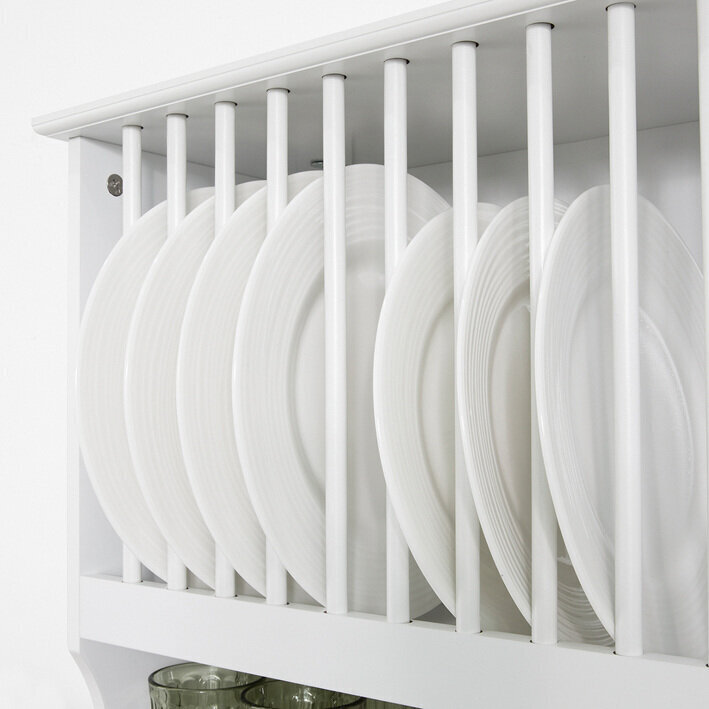 Pakabinama virtuvinė spintelė - indauja SoBuy KCR04-W, balta kaina ir informacija | Vitrinos, indaujos | pigu.lt