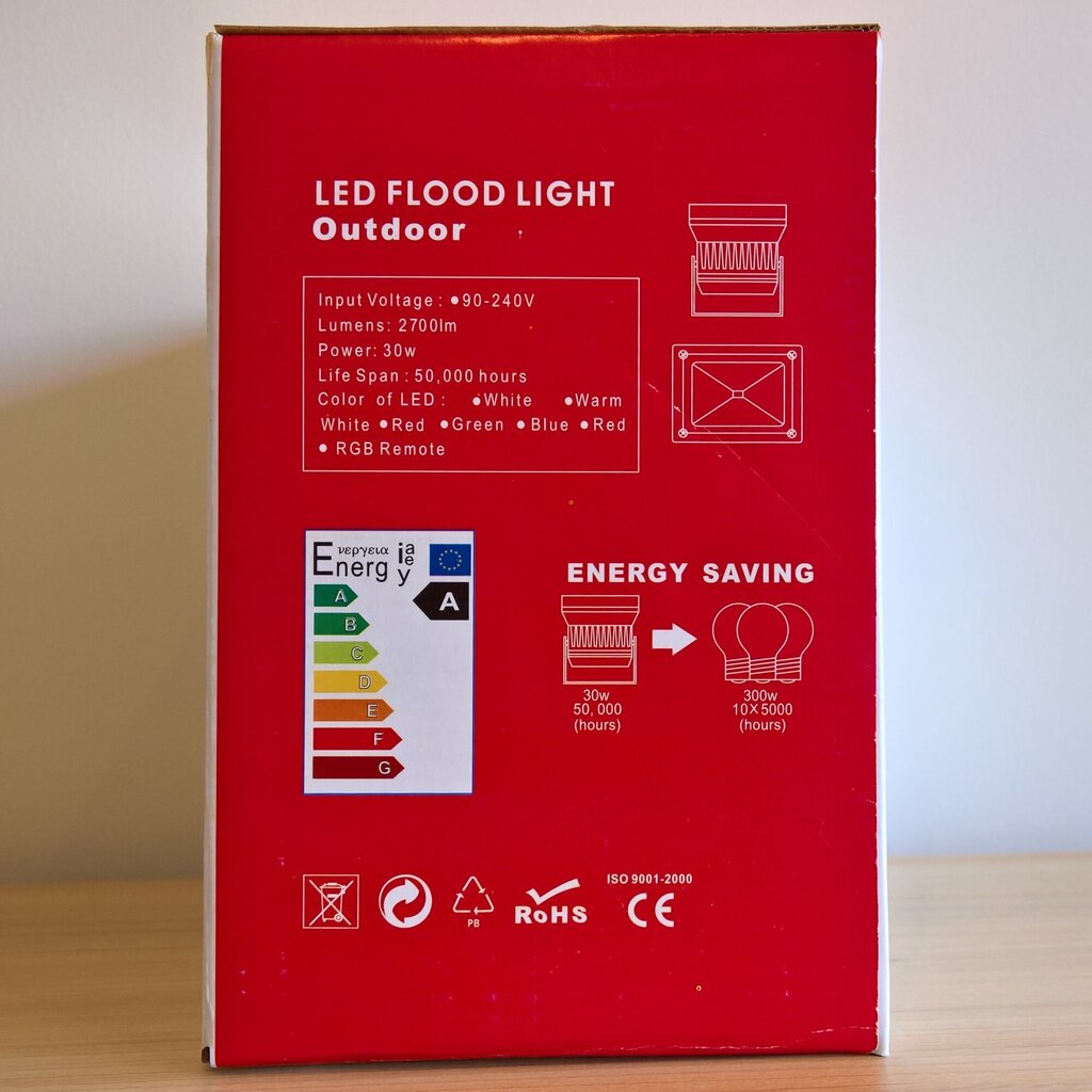 LED lauko prožektorius GX-LED-FL-30W Juodas цена и информация | Lauko šviestuvai | pigu.lt