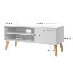 TV staliukas Songmics 110 cm, baltas/rudas kaina ir informacija | TV staliukai | pigu.lt