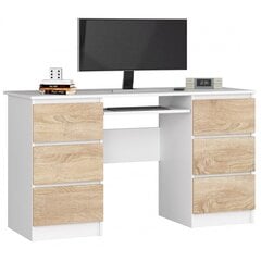 Письменный стол NORE A-11, белый / дубовый цвет цена и информация | Компьютерные, письменные столы | pigu.lt