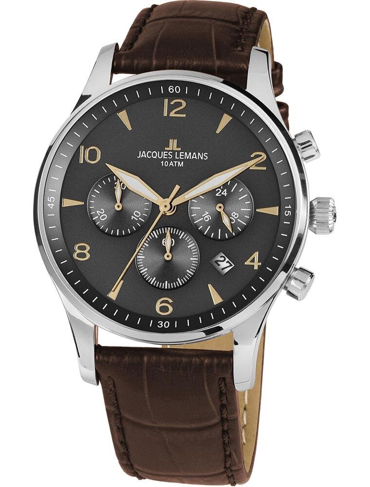 Laikrodis vyrams Jacques Lemans 1-1654ZJ цена и информация | Vyriški laikrodžiai | pigu.lt