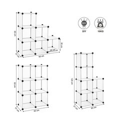 Pastatoma lentyna Songmics 93 cm, balta/juoda kaina ir informacija | Lentynos | pigu.lt