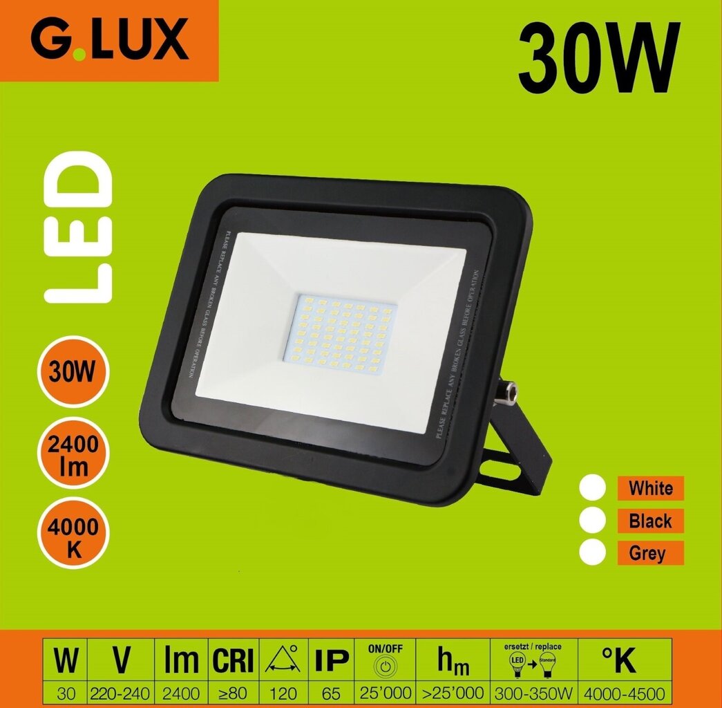 LED lauko prožektorius GR-ECO-FL-30W Baltas kaina | pigu.lt
