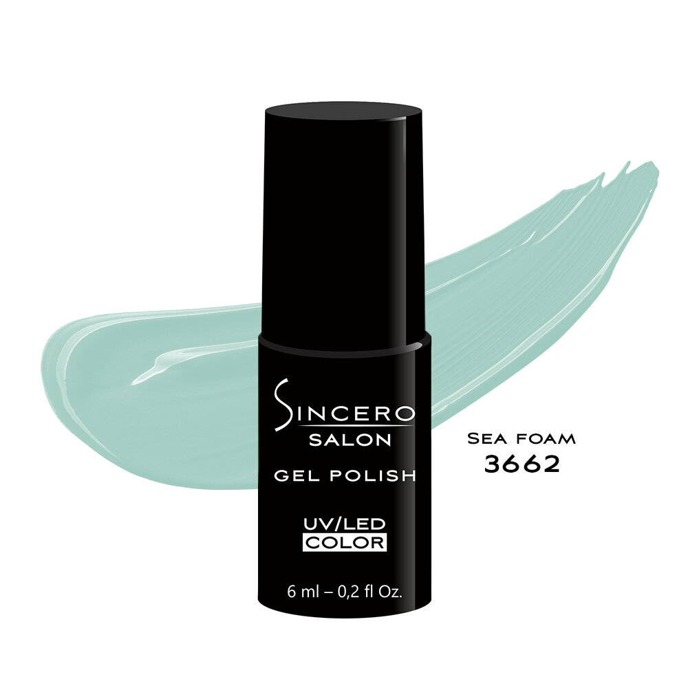 Gelinis nagų lakas "Sincero Salon", 6ml, SEA FOAM, 3662 kaina ir informacija | Nagų lakai, stiprintojai | pigu.lt