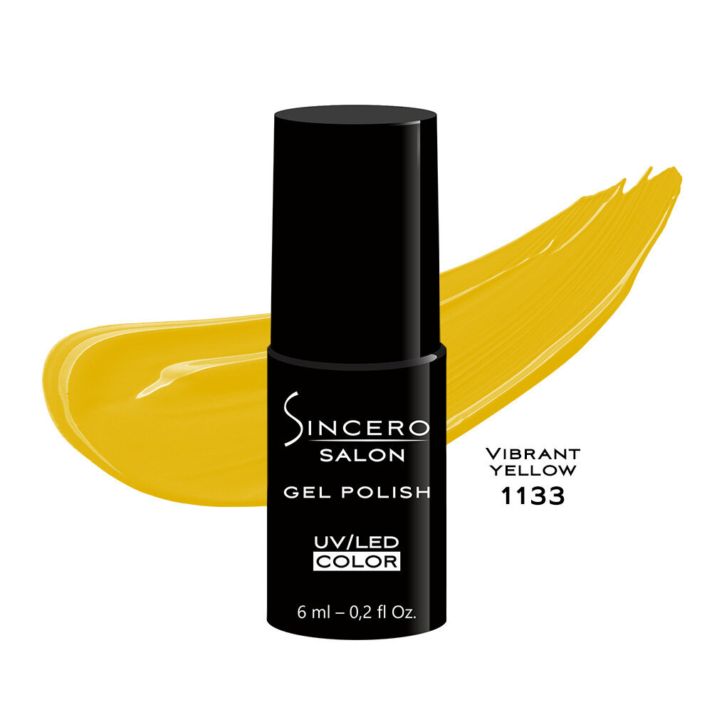 Gelinis nagų lakas „Sincero Salon”, 6ml, VIBRANT YELLOW, 3716 kaina ir informacija | Nagų lakai, stiprintojai | pigu.lt