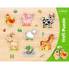 Medinė dėlionė Trefl Ūkio gyvūnai kaina ir informacija | Žaislai kūdikiams | pigu.lt