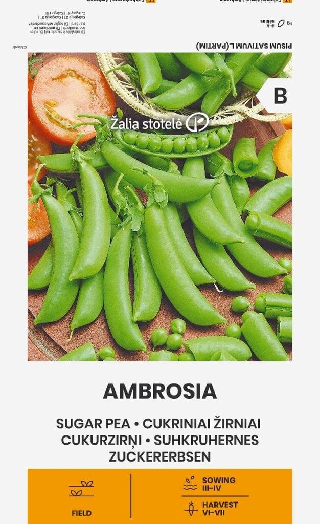 Cukriniai žirniai Ambrosia цена и информация | Daržovių, uogų sėklos | pigu.lt