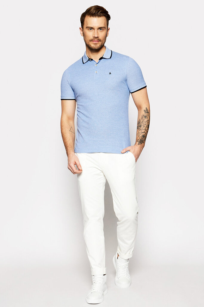 Polo marškinėliai vyrams Jack&Jones, mėlyni kaina ir informacija | Vyriški marškinėliai | pigu.lt