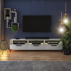 TV staliukas Selsey Rikke su LED apšvietimu, baltas kaina ir informacija | TV staliukai | pigu.lt