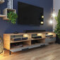 TV staliukas Selsey Rikke su LED apšvietimu, rudas/pilkas kaina ir informacija | TV staliukai | pigu.lt