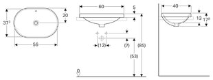 Умывальник керамический Geberit VariForm 500.728.01.2, белый цена и информация | Раковины | pigu.lt