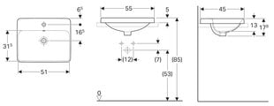 Умывальник керамический Geberit VariForm 500.740.01.2, белый цена и информация | Раковины | pigu.lt